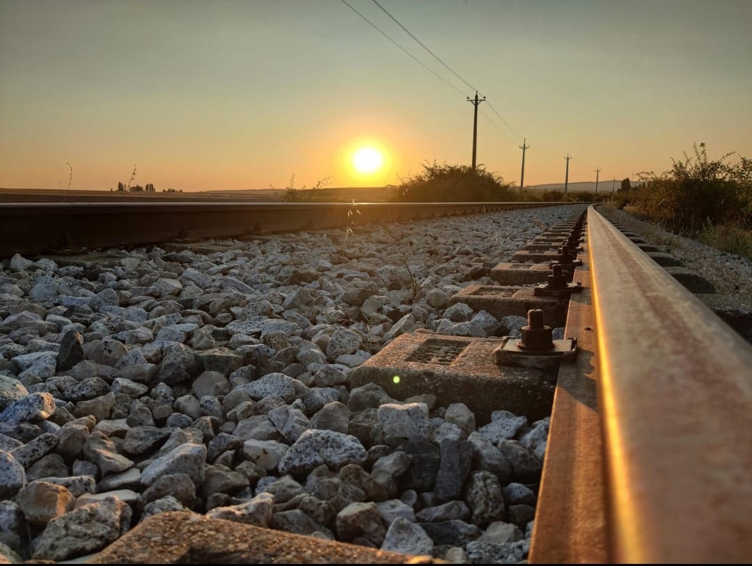 Via tren atardecer